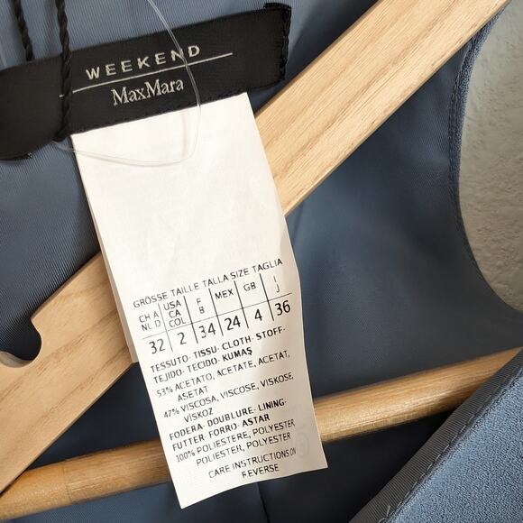 NWT Weekend MaxMara Lamella Light Blue Sleeveless Mini Short Dress, size 2 - Picture 5 of 10